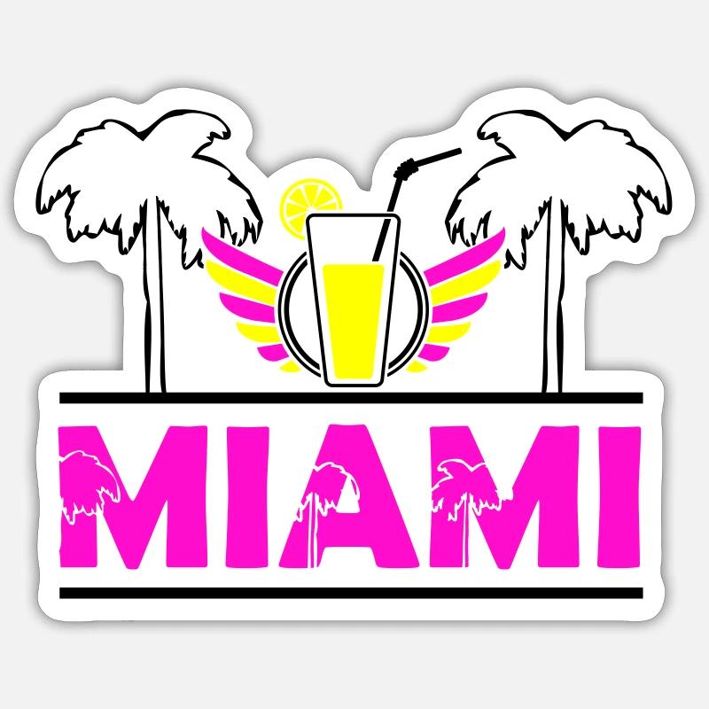 Miami - Sticker size S (10 x 10 cm) - white matte