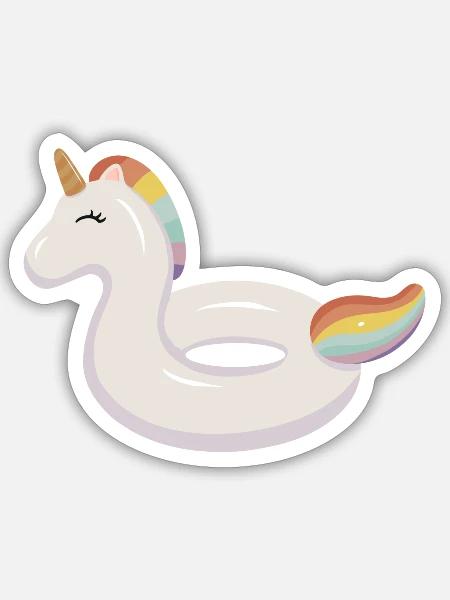 Einhorn Symbol Wassertier - Sticker Größe S (10 x 10 cm) - Mattweiß