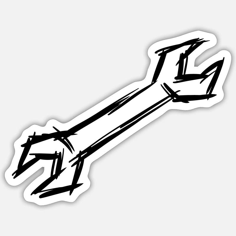 Clé, dessinée à la main Sticker taille S (10 x 10 cm)