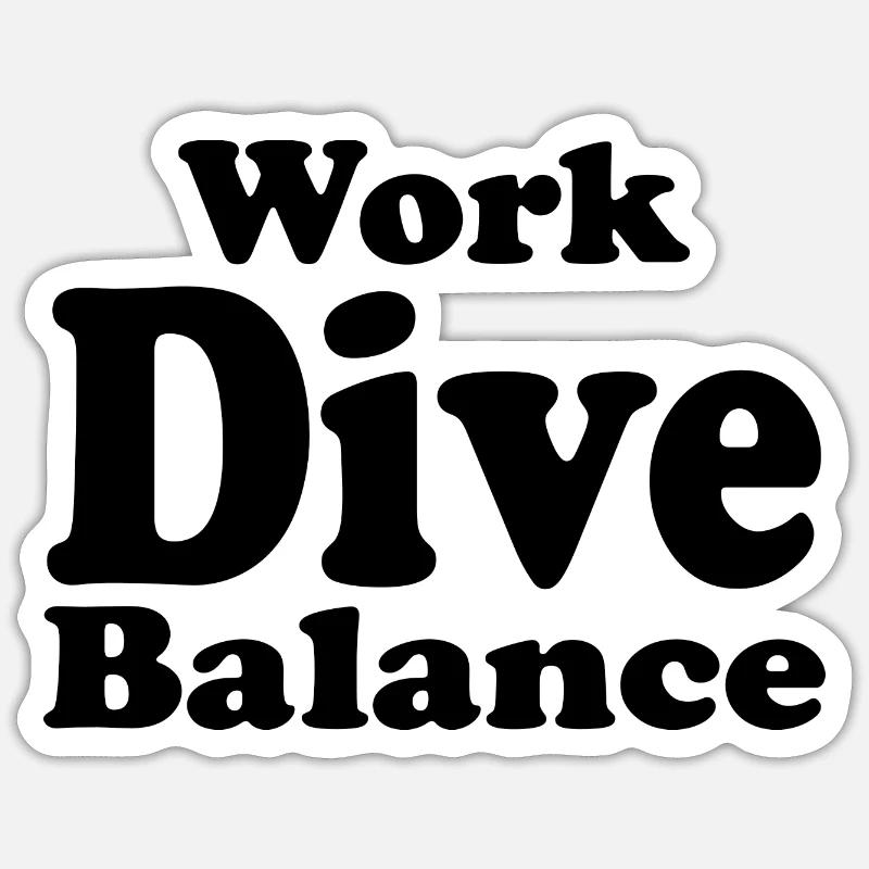 Diving Dive tauchen - Sticker Größe S (10 x 10 cm) - Mattweiß