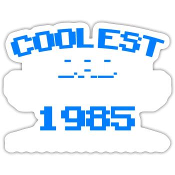 1985 Geborener Cooler Papa Vatertag Geschenk - Sticker Größe S (10 x 10 cm) - Mattweiß - Vorne