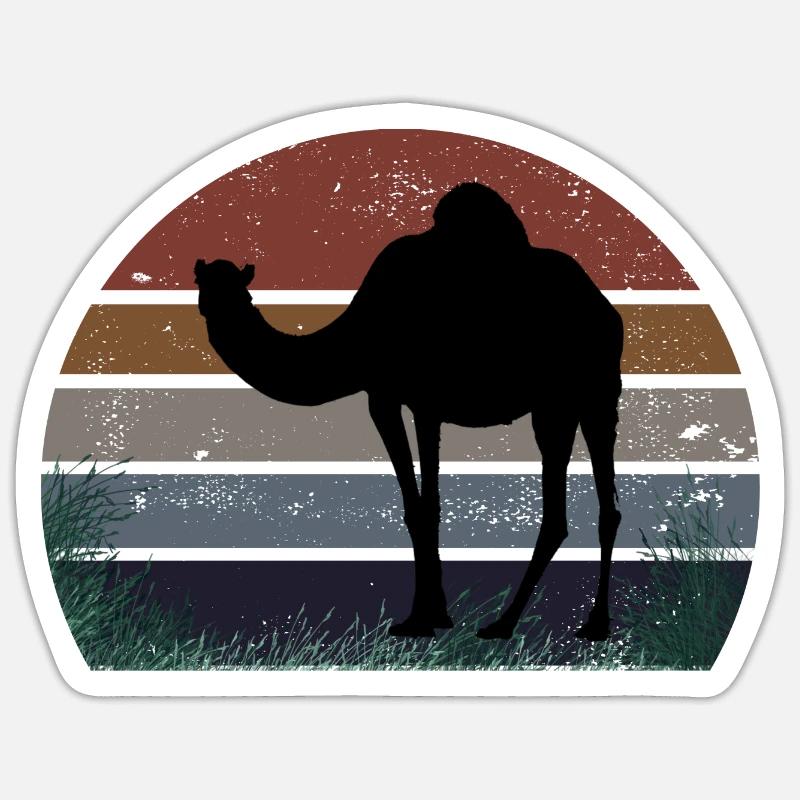 Dromedar - Sticker Größe S (10 x 10 cm) - Mattweiß