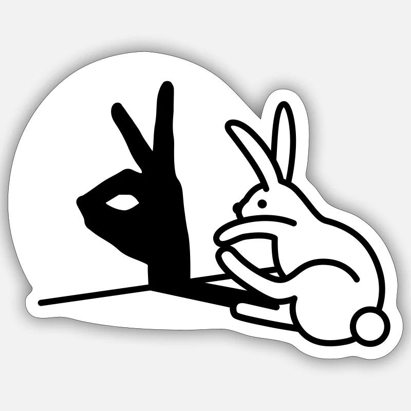Funny Rabbit Hand Shadow Projection Rabbit Sticker size S (10 x 10 cm)