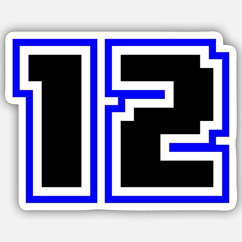 12 symbole de nombre - Sticker taille S (10 x 10 cm) - blanc mat
