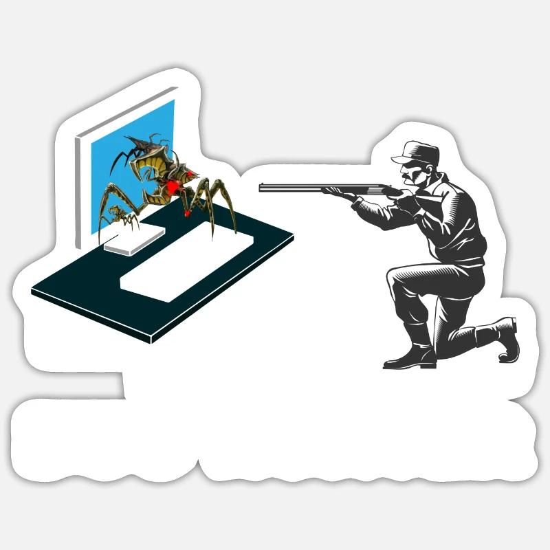 Chasseur de bugs Sticker taille S (10 x 10 cm)