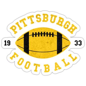 Pittsburgh Football Vintage Gold Logo - Sticker size S (10 x 10 cm) - white matte - Front