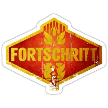 Fortschritt DDR Kombinat Landmaschinen Retro - Sticker Größe S (10 x 10 cm) - Mattweiß - Vorne