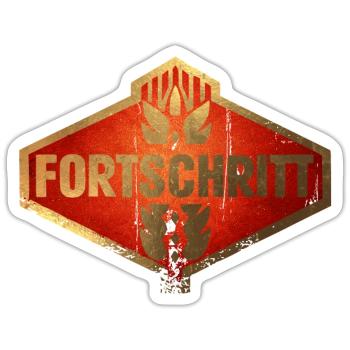 Fortschritt DDR Kombinat Landmaschinen Vintage - Sticker Größe S (10 x 10 cm) - Mattweiß - Vorne