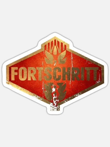 Fortschritt DDR Kombinat Landmaschinen Vintage - Sticker Größe S (10 x 10 cm) - Mattweiß