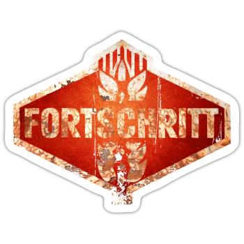 DDR Fortschritt - Traktoren - Vintage Logo Rosti - Sticker Größe S (10 x 10 cm) - Mattweiß - Vorne