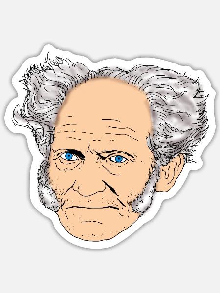 SCHOPENHAUER - Sticker size S (10 x 10 cm) - white matte