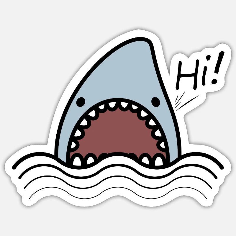 Shark - Sticker size S (10 x 10 cm) - white matte