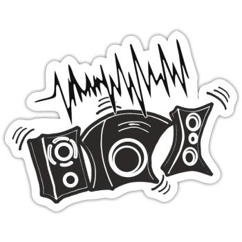Jukeboxes, Disco, Basses - Sticker size S (10 x 10 cm) - white matte - Front