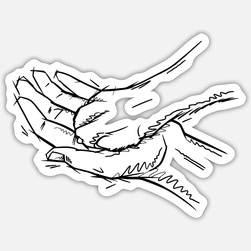 Gib Pfote - Sticker Größe S (10 x 10 cm) - Mattweiß