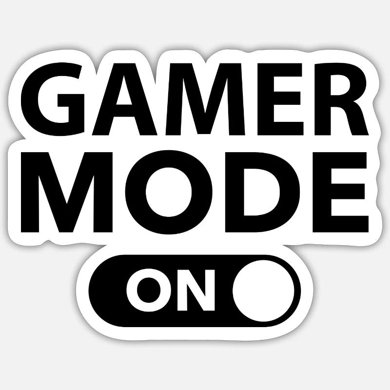 Gamer-Modus Ein - Sticker Größe S (10 x 10 cm) - Mattweiß
