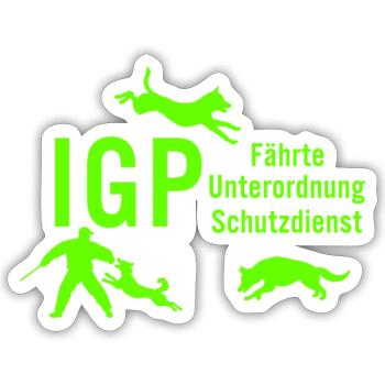 IGP Hundesport - Green - Sticker Größe S (10 x 10 cm) - Mattweiß - Vorne