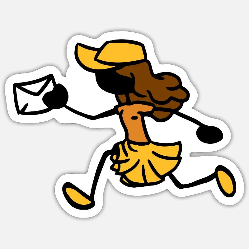 Postbotin Postfrau Kurier - Sticker Größe S (10 x 10 cm) - Mattweiß
