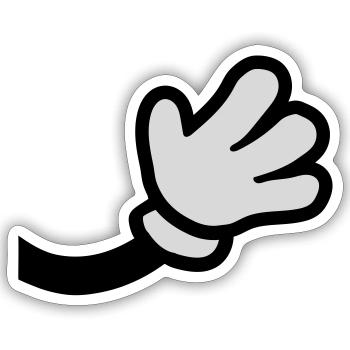 Agiter la main de la bande dessinée - Sticker taille S (10 x 10 cm) - blanc mat - Devant