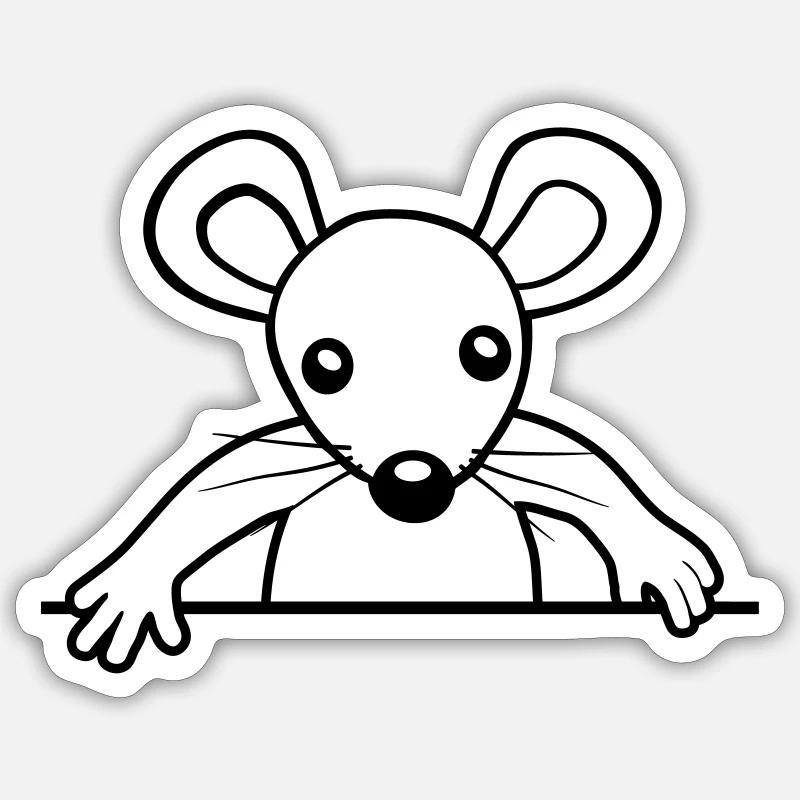 Cute behind the wall Sticker size S (10 x 10 cm)