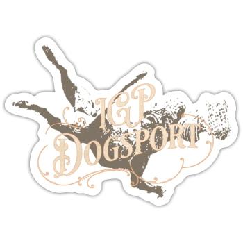 IGP Dogsport Chemise Service de Protection Motif Rétro - Sticker taille S (10 x 10 cm) - blanc mat - Devant