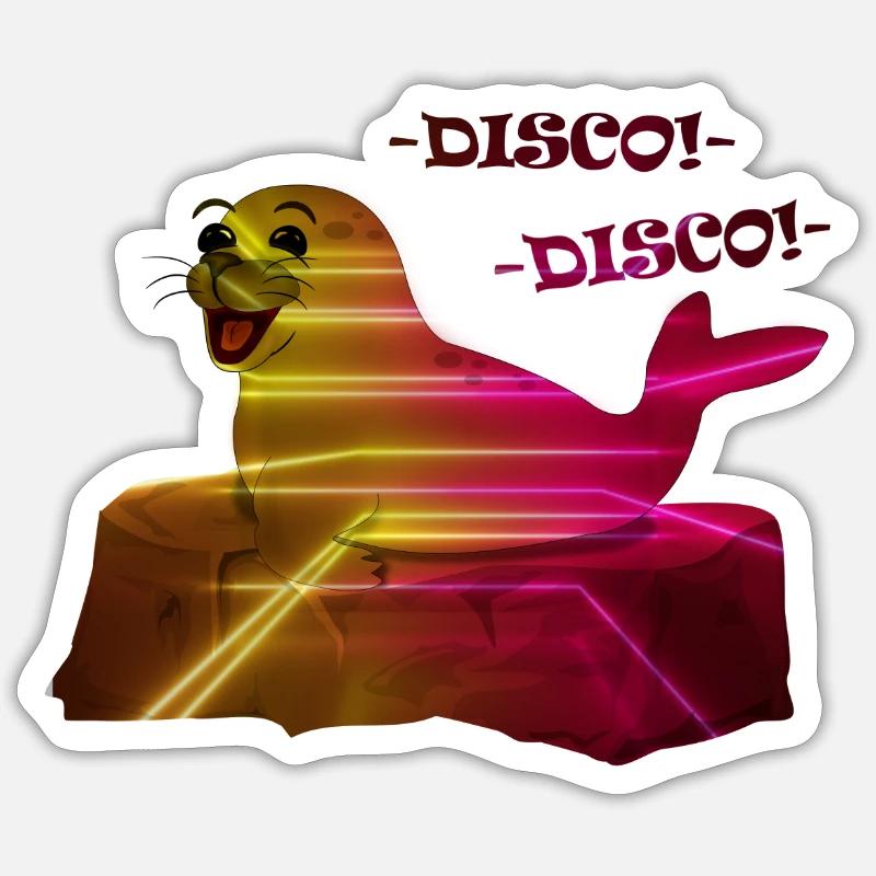 Disco Retro Seal - Sticker taille S (10 x 10 cm) - blanc mat