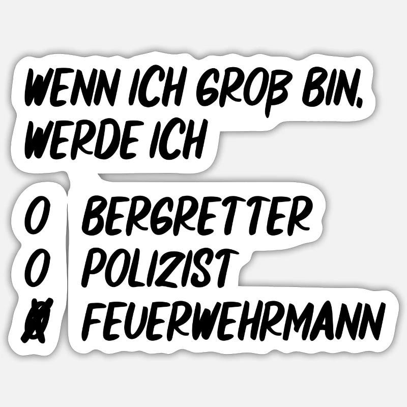 Ich werde Feuerwehrmann - Sticker Größe S (10 x 10 cm) - Mattweiß