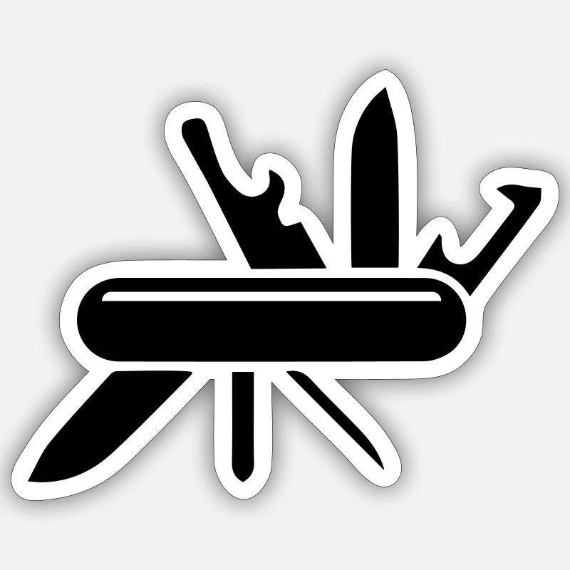 Canif - Sticker taille S (10 x 10 cm) - blanc mat