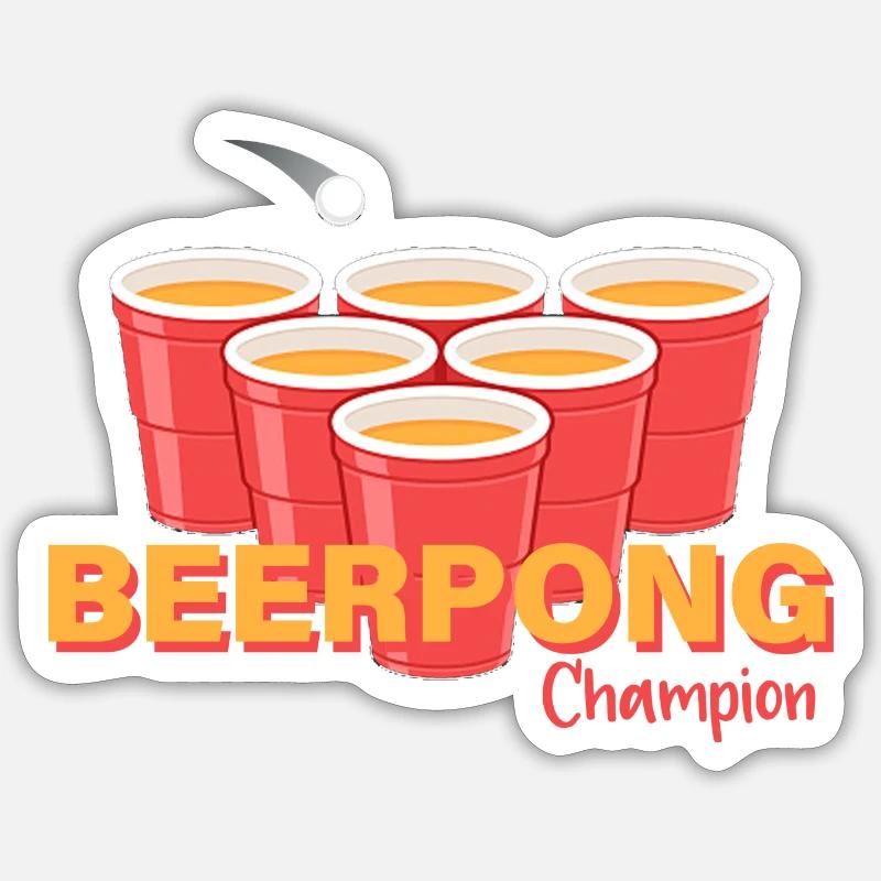 Beerpong - Drinking Game - Sticker size S (10 x 10 cm) - white matte
