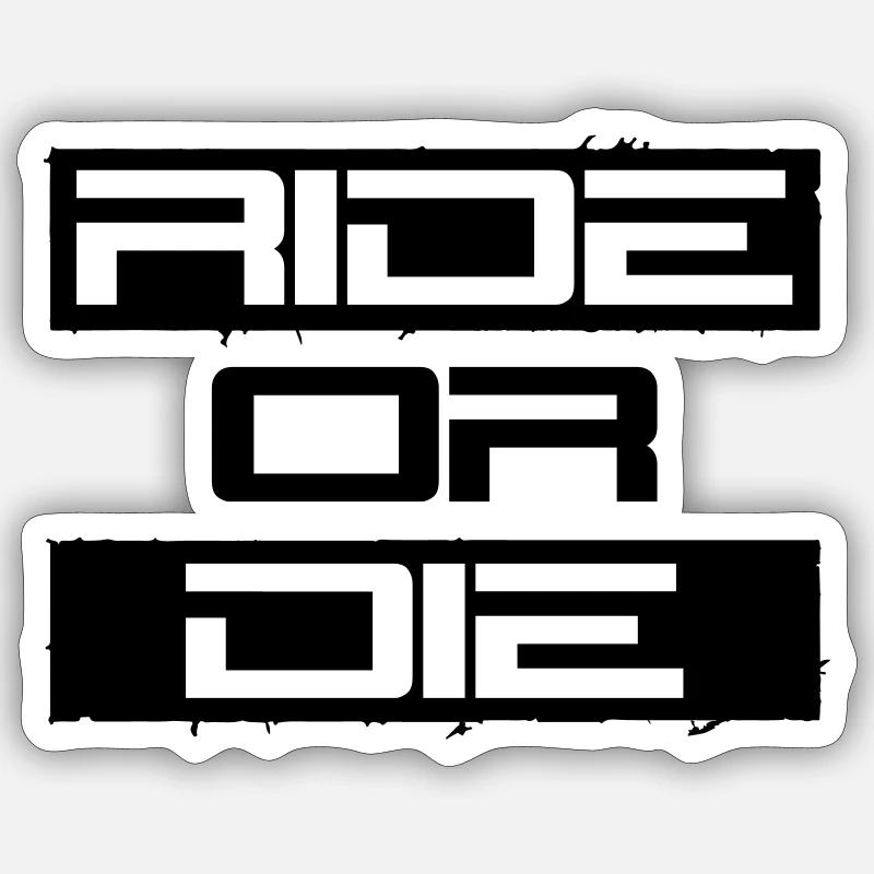Cool Ride ou - Sticker taille S (10 x 10 cm) - blanc mat