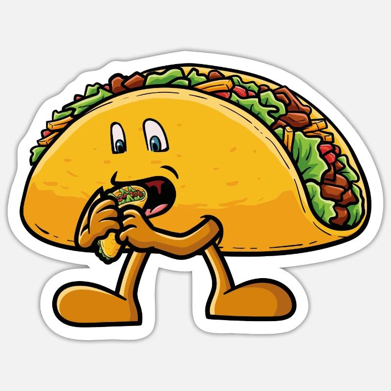 Taco eats a taco - Sticker size S (10 x 10 cm) - white matte
