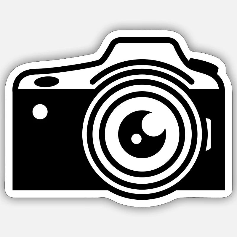 Kamera Silhouette icon - Sticker Größe S (10 x 10 cm) - Mattweiß
