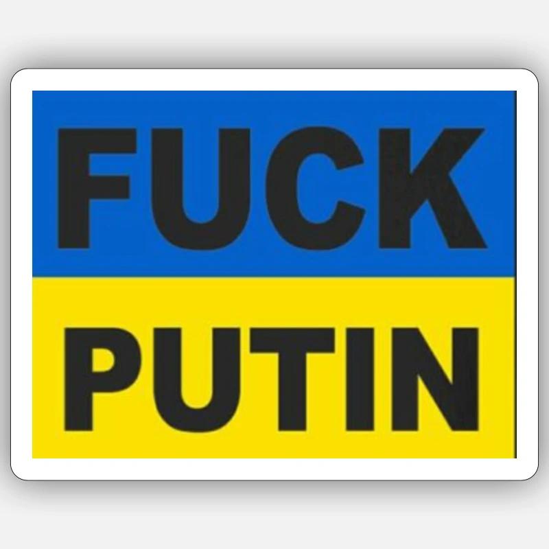 F*CK POUTINE - Sticker taille S (10 x 10 cm) - blanc mat