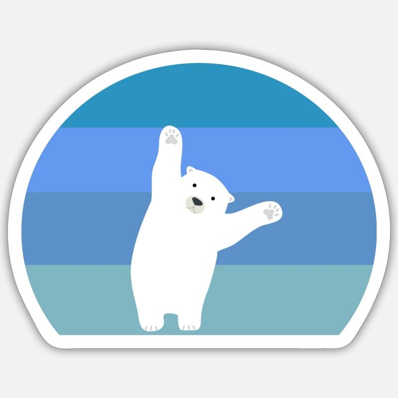 Retro Polarbär Eisbär Sticker Größe S (10 x 10 cm)