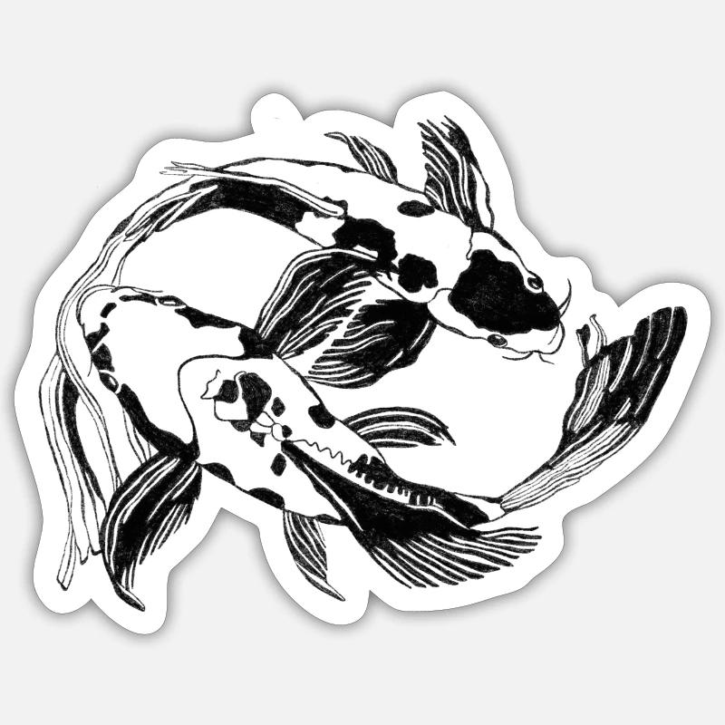 Two Kois Sticker size S (10 x 10 cm)