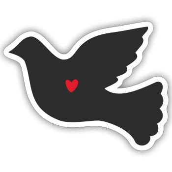 Taube Friedenstaube - Sticker Größe S (10 x 10 cm) - Mattweiß - Vorne