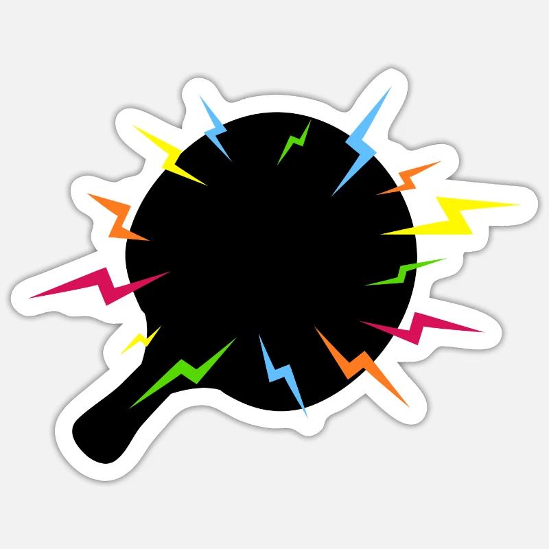 Magic Ping Pong Racket Lightning Sticker size S (10 x 10 cm)