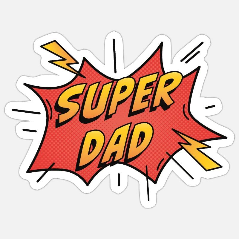 Super papa - Sticker taille S (10 x 10 cm) - blanc mat