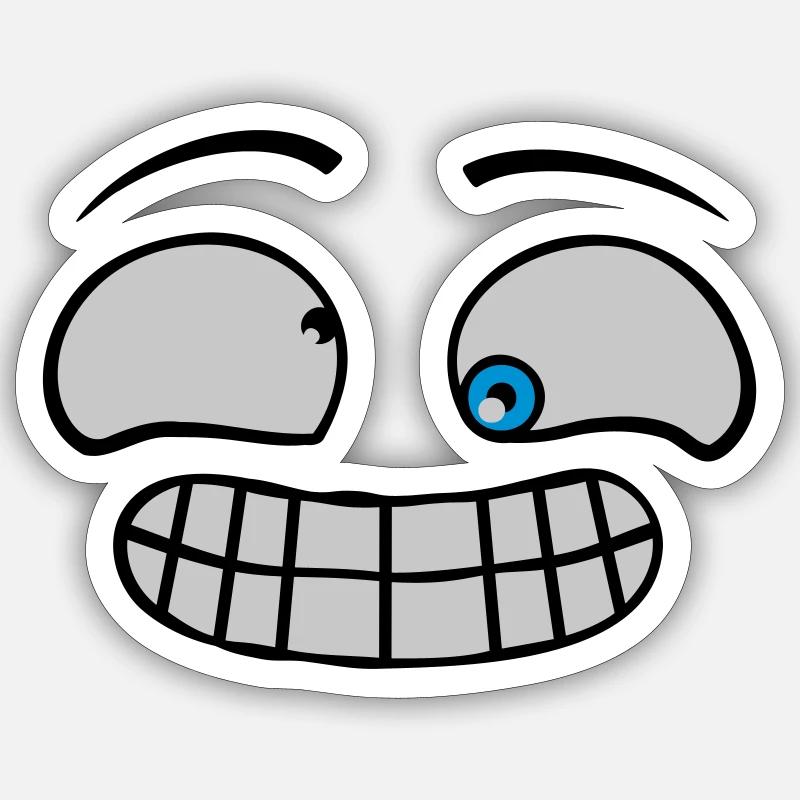Cheeky grimace face Sticker size S (10 x 10 cm)