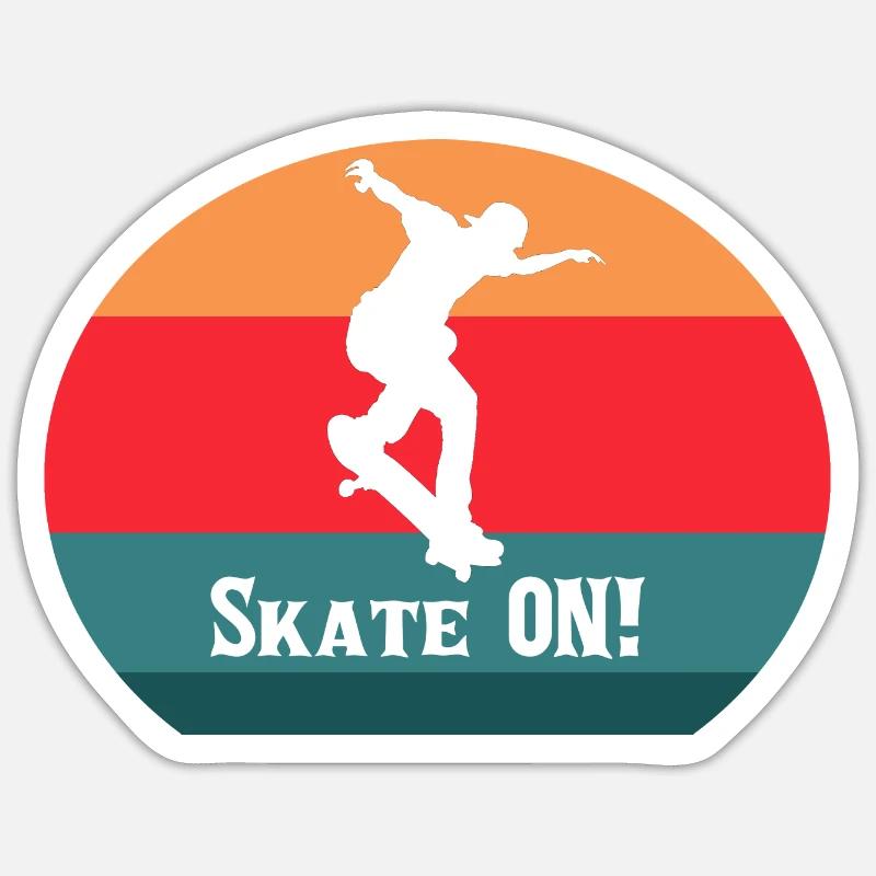 skate on skateboard - Sticker size S (10 x 10 cm) - white matte