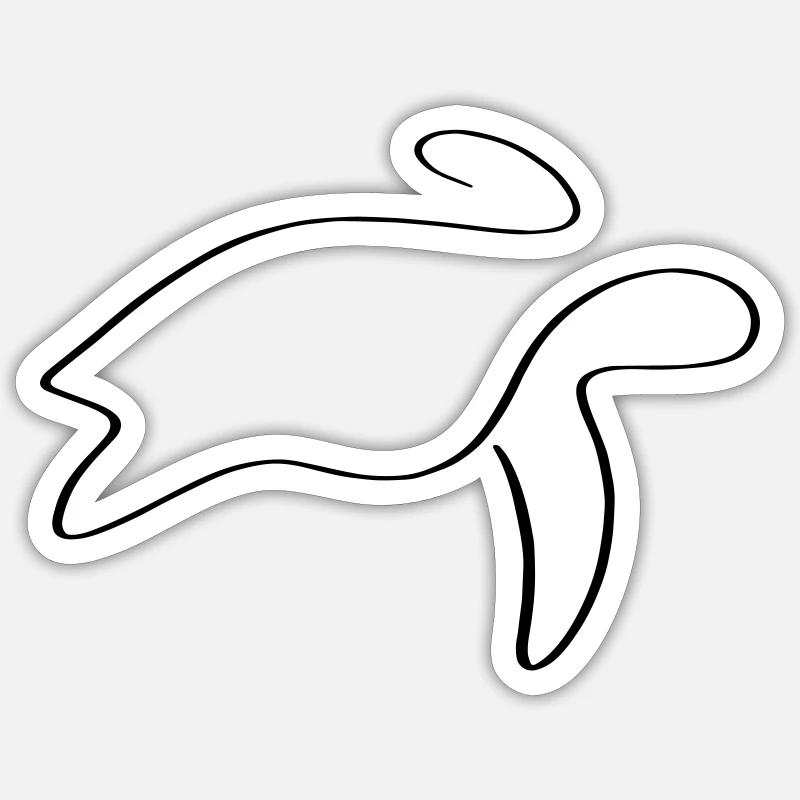 Turtle Line Art - Minimalist - Sticker size S (10 x 10 cm) - white matte