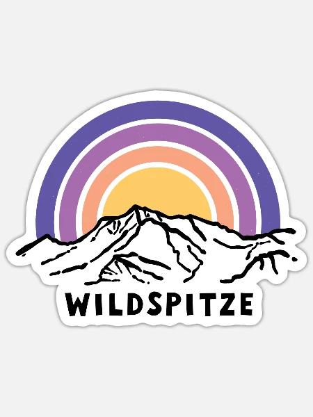 Wildspitze Ötztal Tirol Austria Österreich Wandern - Sticker Größe S (10 x 10 cm) - Mattweiß