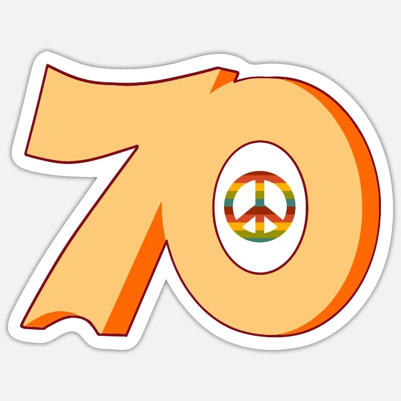70s logo Sticker size S (10 x 10 cm)