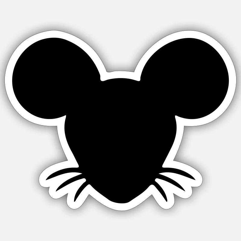 Mouse Mouse Head - Sticker size S (10 x 10 cm) - white matte