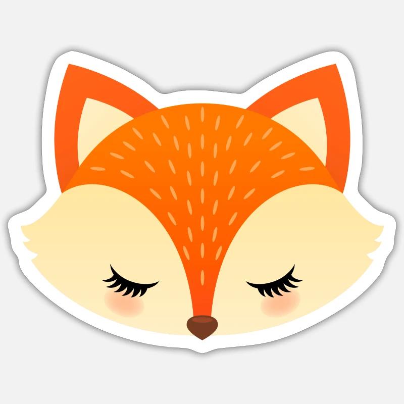 Fuchs Schlaufuchs Schule Kindergarten Einschulung - Sticker Größe S (10 x 10 cm) - Mattweiß