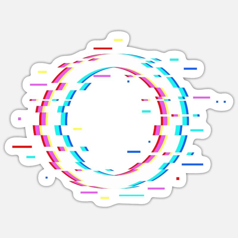 Glitch circle! Sticker size S (10 x 10 cm)