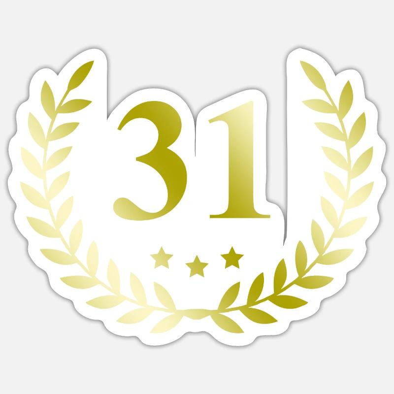 31 Couronne numérique - Sticker taille S (10 x 10 cm) - blanc mat