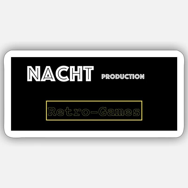 Production de nuit Retro Gaming - Sticker taille S (10 x 10 cm) - blanc mat