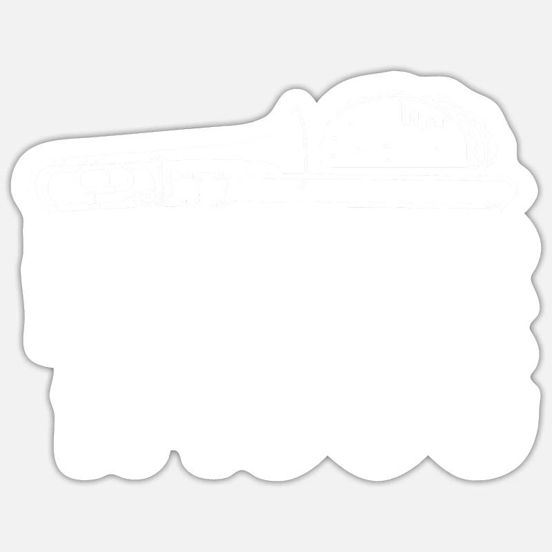 Trombone - Sticker taille S (10 x 10 cm) - blanc mat