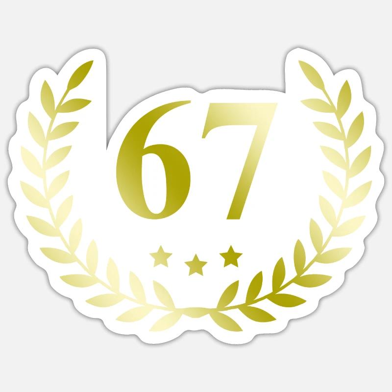 67 Couronne numérique - Sticker taille S (10 x 10 cm) - blanc mat