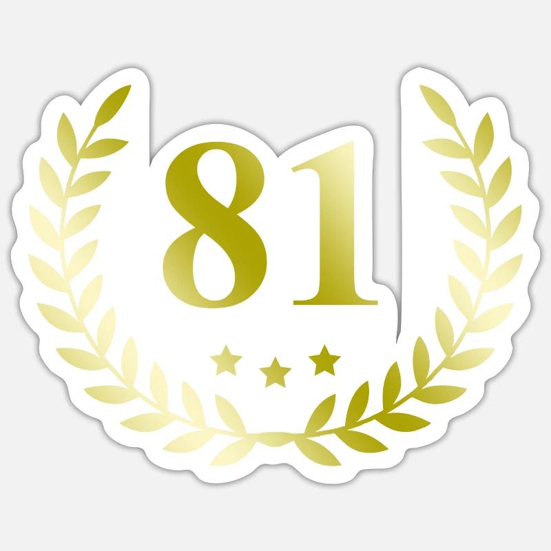 81 Couronne numérique - Sticker taille S (10 x 10 cm) - blanc mat